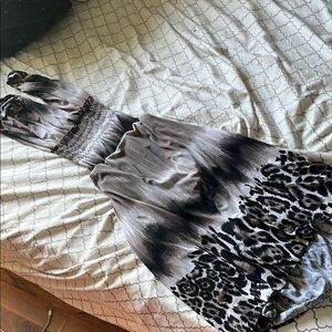 Elegant Black and White Patterned Dress